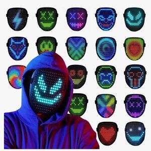 LED light-up face mask